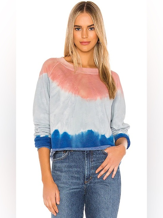 Wildfox Tops - Wildfox Tie Dye Monte Sweatshirt Small Pink Blue Cropped Crewneck Ombre